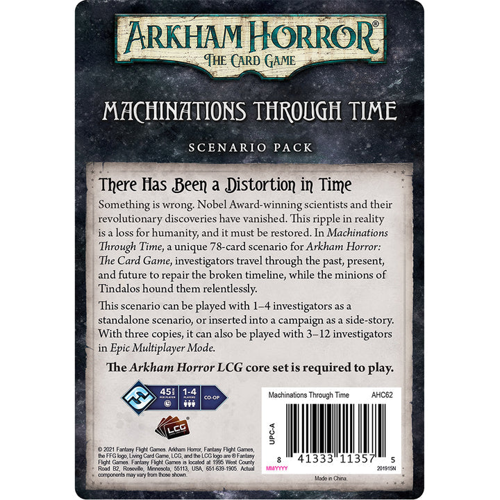 Arkham Horror El juego de cartas Maquinaciones a través del tiempo
