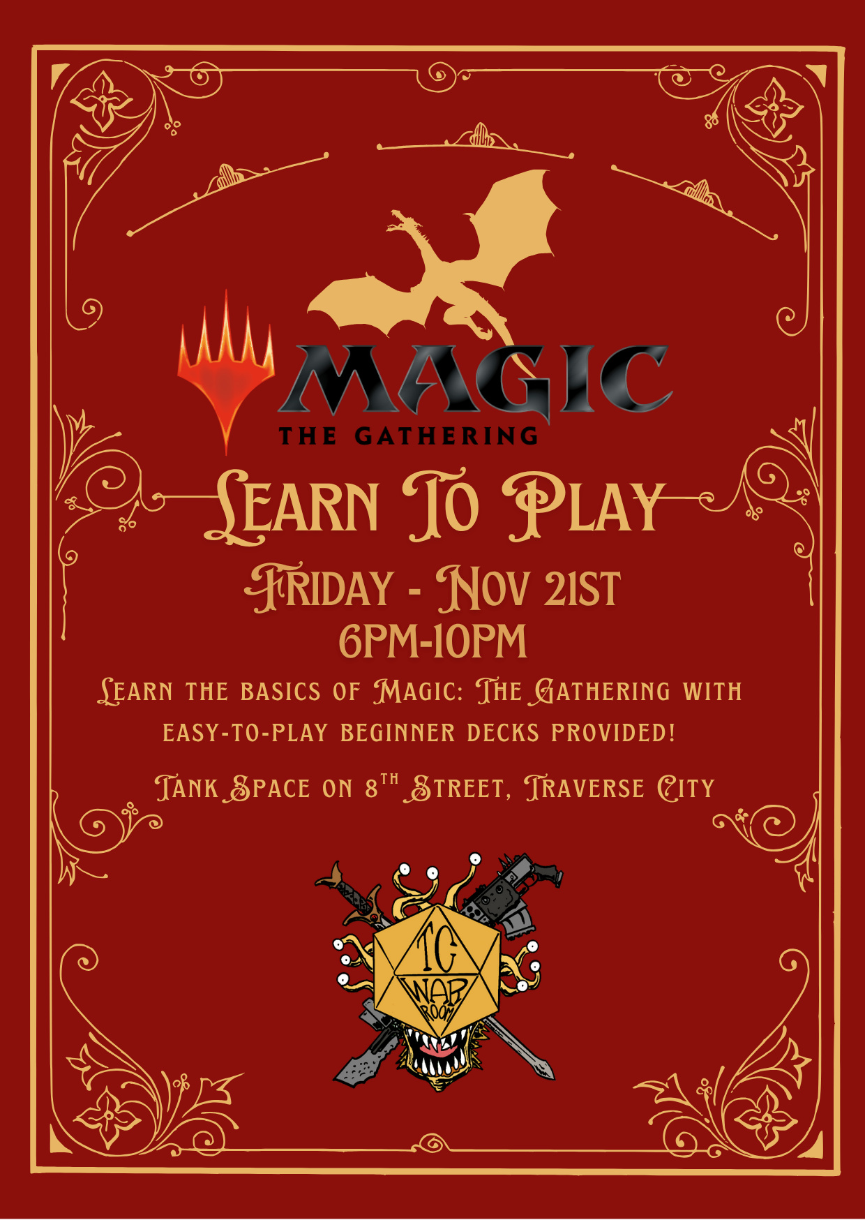Magic The Gathering Learn To Play Event @ Tank Space Nov 21st 6PM