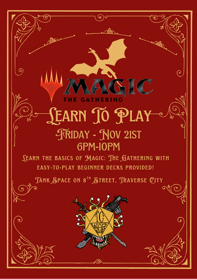 Magic The Gathering Learn To Play Event @ Tank Space Nov 21st 6PM