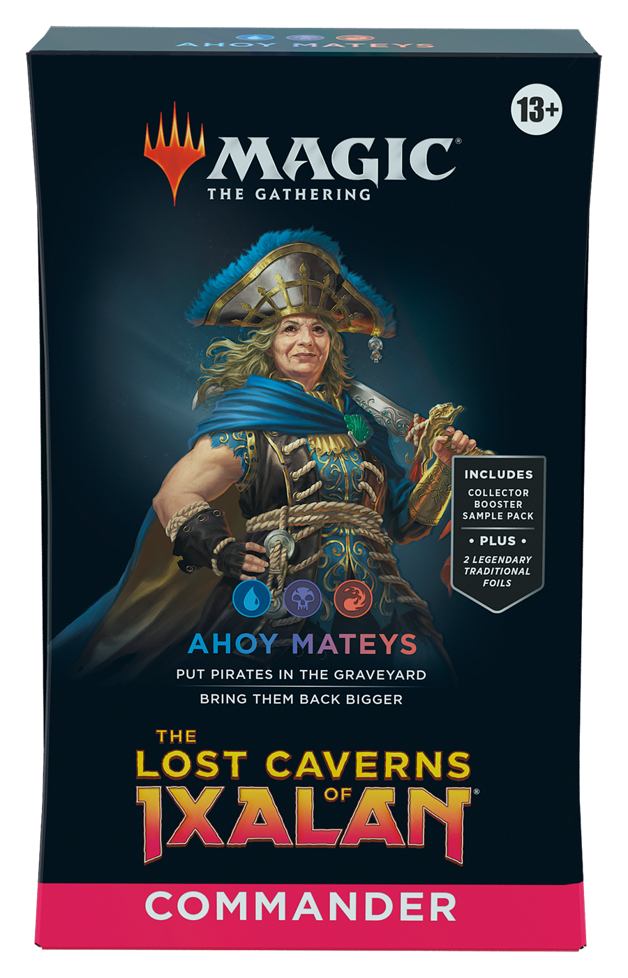 Magic: The Gathering The Lost Caverns of Ixalan Commander Decks (100-Card Deck, 2-Card Collector Booster Sample Pack + Accessories)