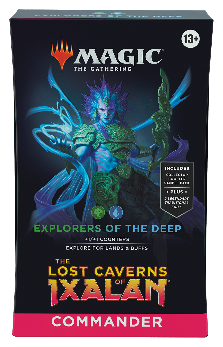 Magic: The Gathering The Lost Caverns of Ixalan Commander Decks (100-Card Deck, 2-Card Collector Booster Sample Pack + Accessories)