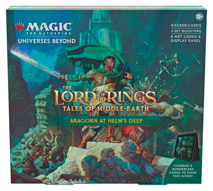 Magic: The Gathering The Lord of the Rings: Tales of Middle-earth Scene Boxes (6 Scene Cards, 6 Art Cards, 3 Set Boosters + Display Easel)